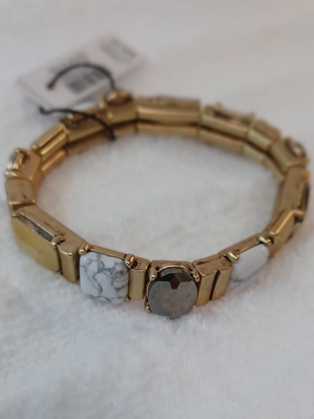 NWT - WHBM Gold Tone Bracelet with Semi-Precious Stones
